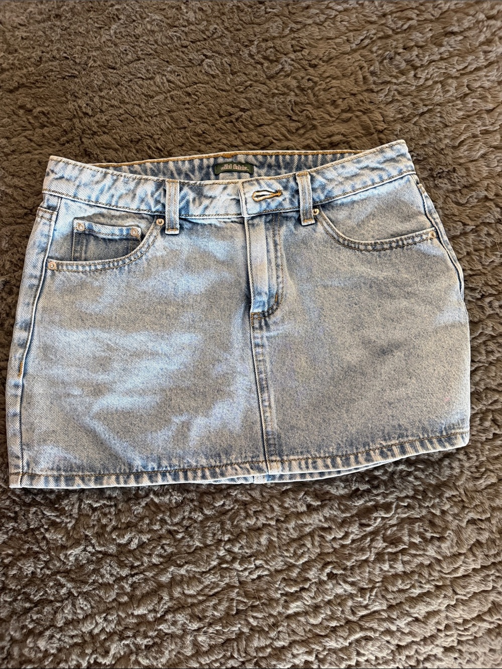 Wild fable Light Blue Denim Mini Skirt with Classic Five-Pocket Design